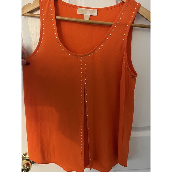 MICHAEL Michael Kors Women's Orange T-Back High-Low Hem Active Blouse Top XS - Picture 4 of 6